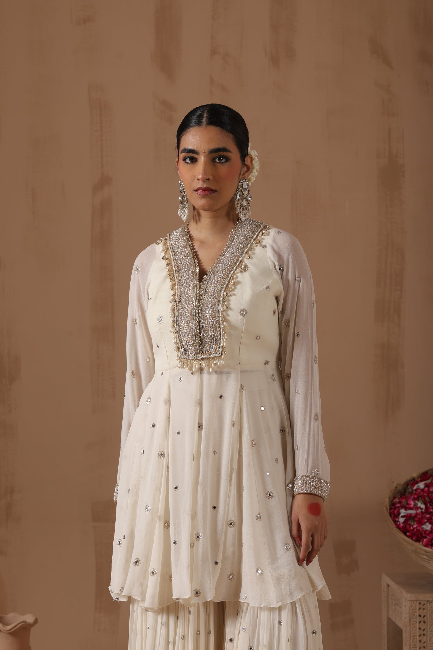 Alesha Peplum Mirror Work Gharara Set - additional view 2