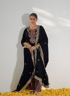Radha Gota Patti Velvet Suit Set