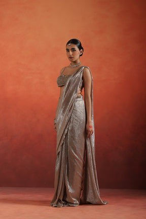 Falak Bead Work Saree - complete outfit