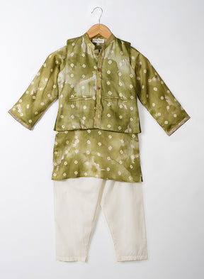 Green  Badhani Jacket Set