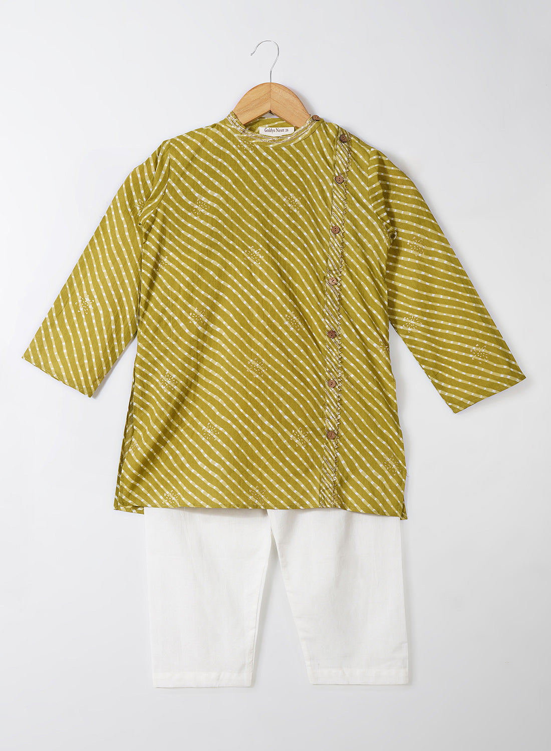Green Lehariya Kurta Set
