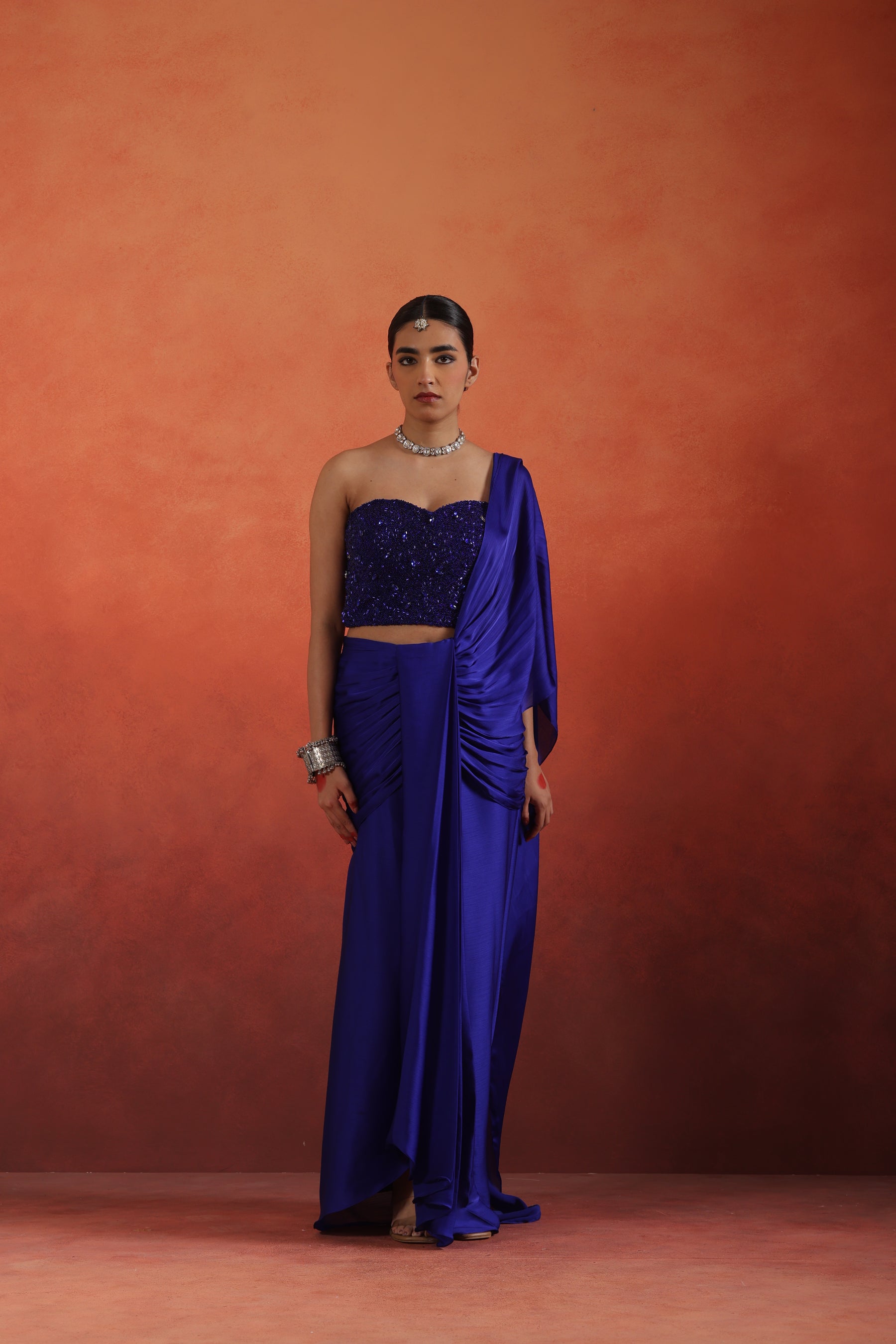 Kashvi Beaded Saree - complete outfit