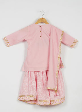 kids Light Pink Gota Pati Sharara Set