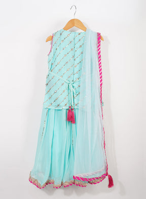 Kids Light Blue Lehenga Set