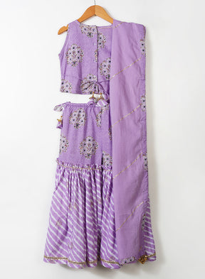 Lilac Lehariya Sharara Set