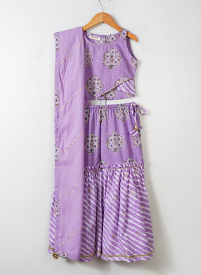 Lilac Lehariya Sharara Set