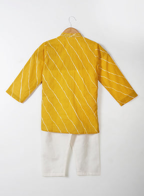 Mustard Lehaiya Kurta Set