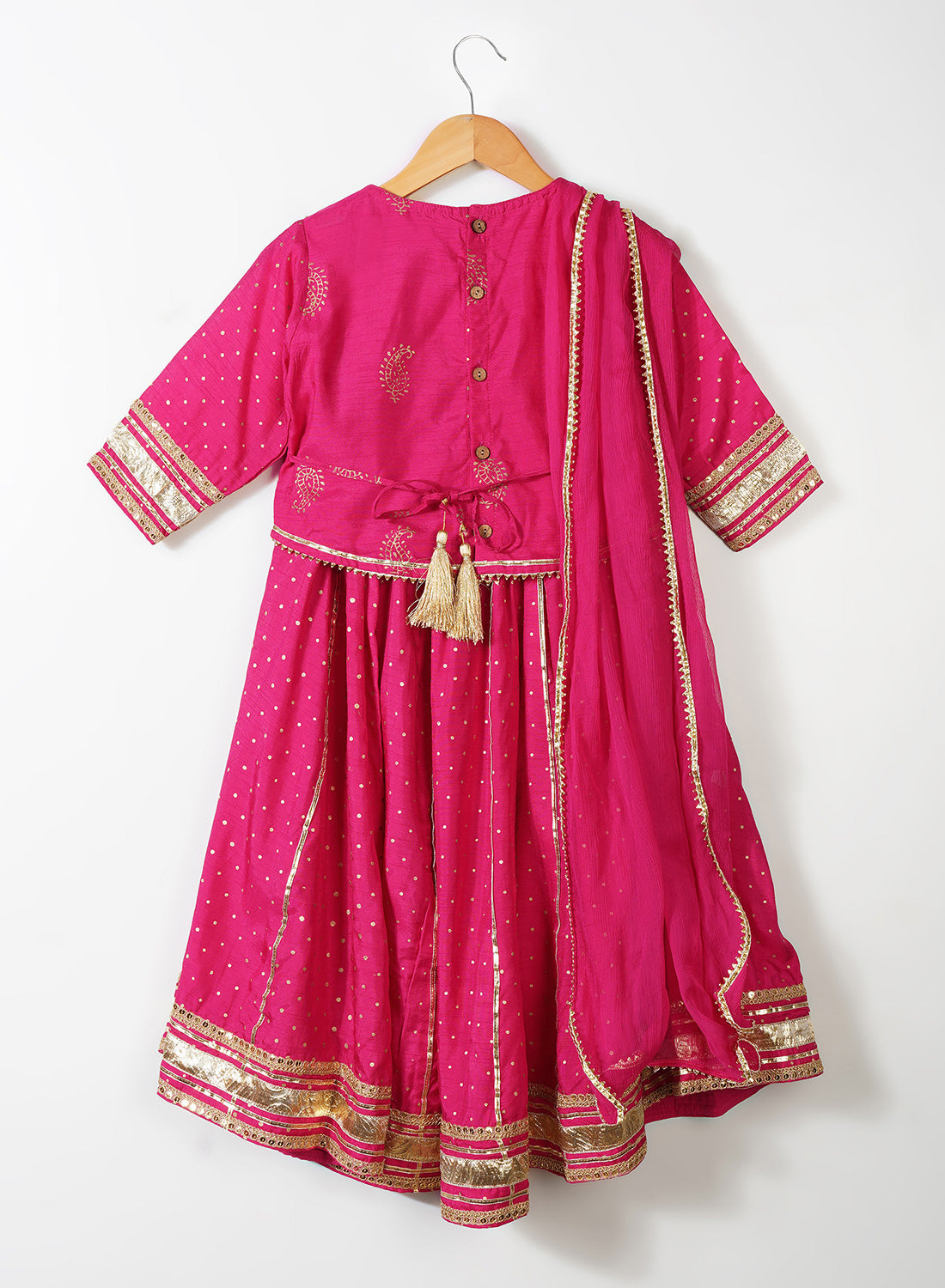 Pink Sequence Block Lehenga Set