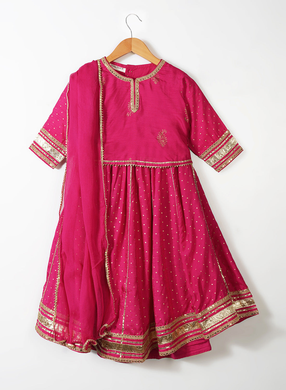 Pink Sequence Block Lehenga Set