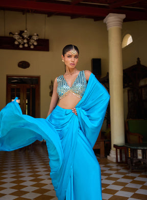 Shakti Satin Tied Saree