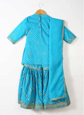 Turquoise Lehariya Sharara Set
