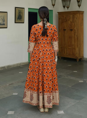 Afreen Cotton Hand Printed Anarkali