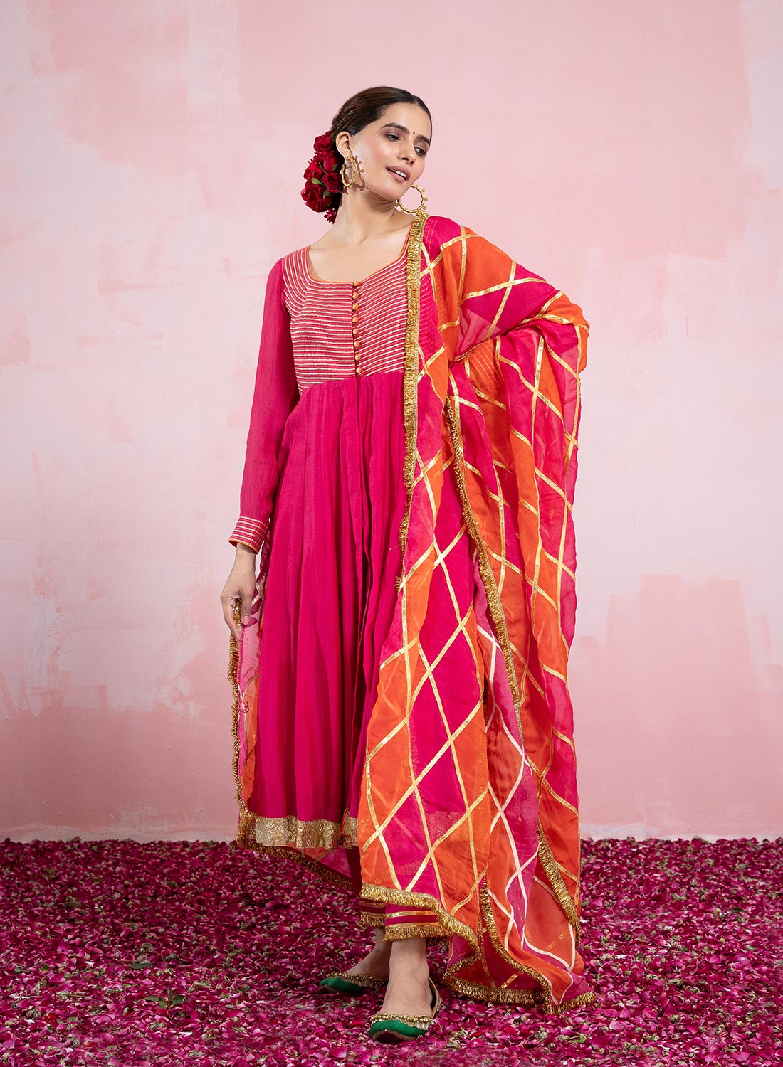 Lakshmi Anarkali With Gota Detailing
