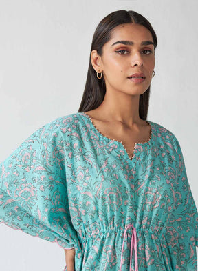 Nida Handblock Kaftan