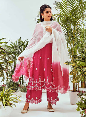 Pink Peony Jaal Set