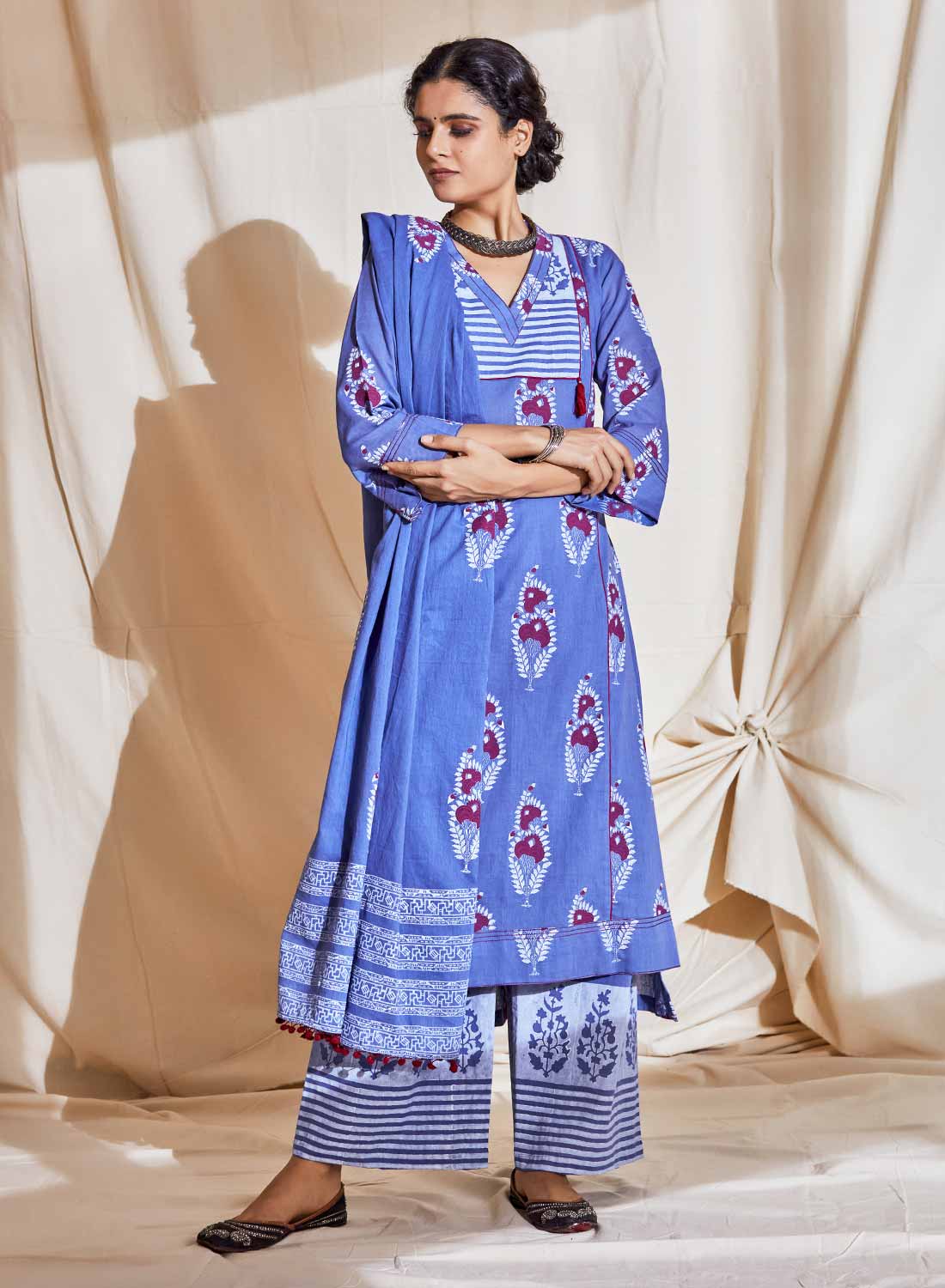 Pom Pom Lace Kurta Set