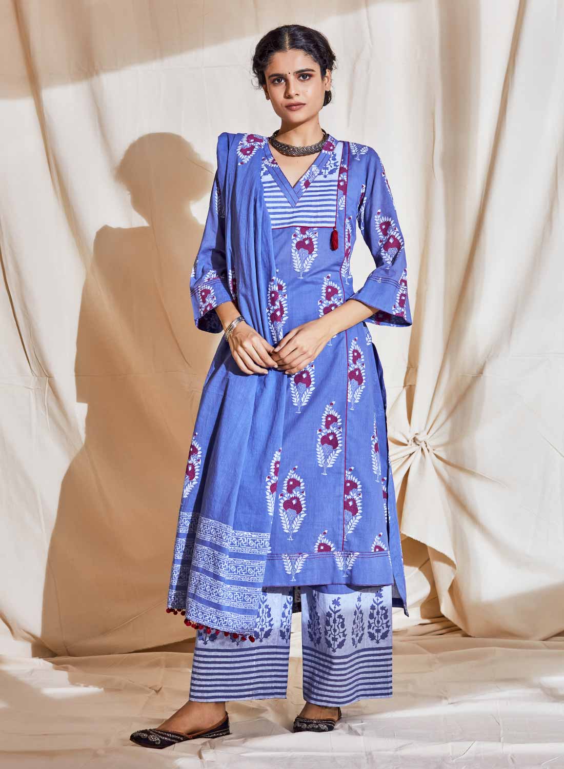 Pom Pom Lace Kurta Set