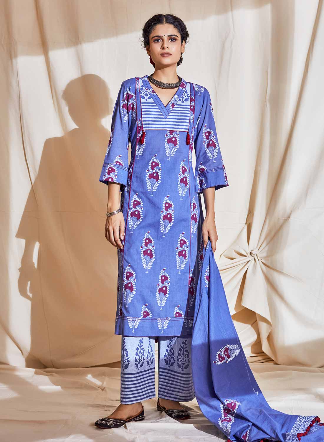 Pom Pom Lace Kurta Set