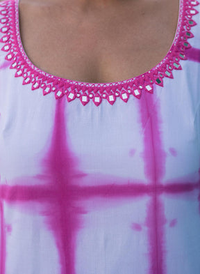 Taarini Tie & Dye Kurta And Garara Set With Mirror Embroidery